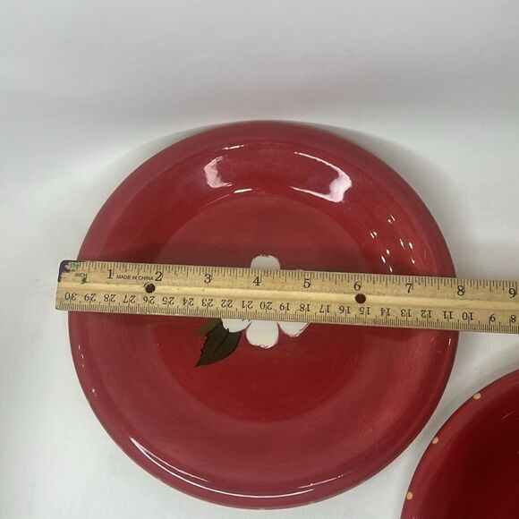 Oneida Kitchen Saucers Sunset Bouquet Hand Painted 8 In Round Set 2 Floral Red - Picture 3 of 5